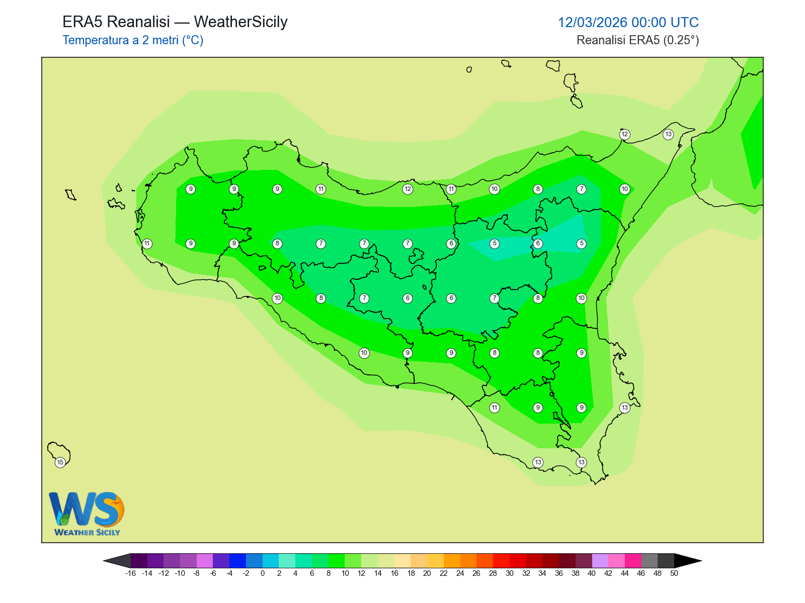 Temperatura a 2 metri · 2026031200