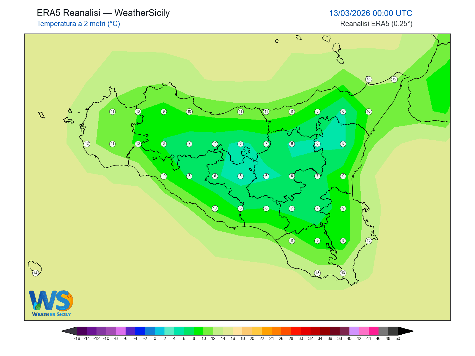 Temperatura a 2 metri · 2026031300