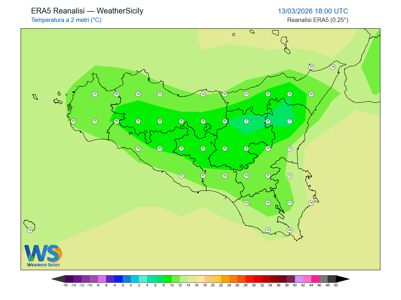 Temperatura a 2 metri · 2026031318
