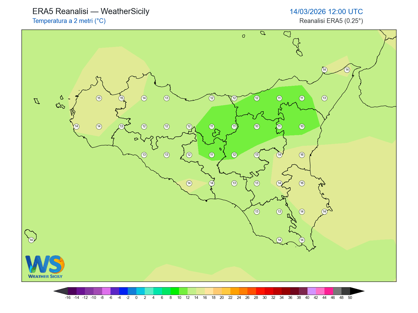 Temperatura a 2 metri · 2026031412