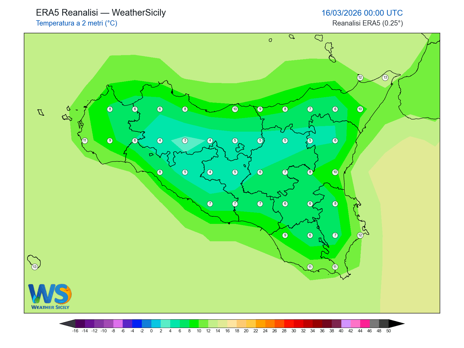 Temperatura a 2 metri · 2026031600