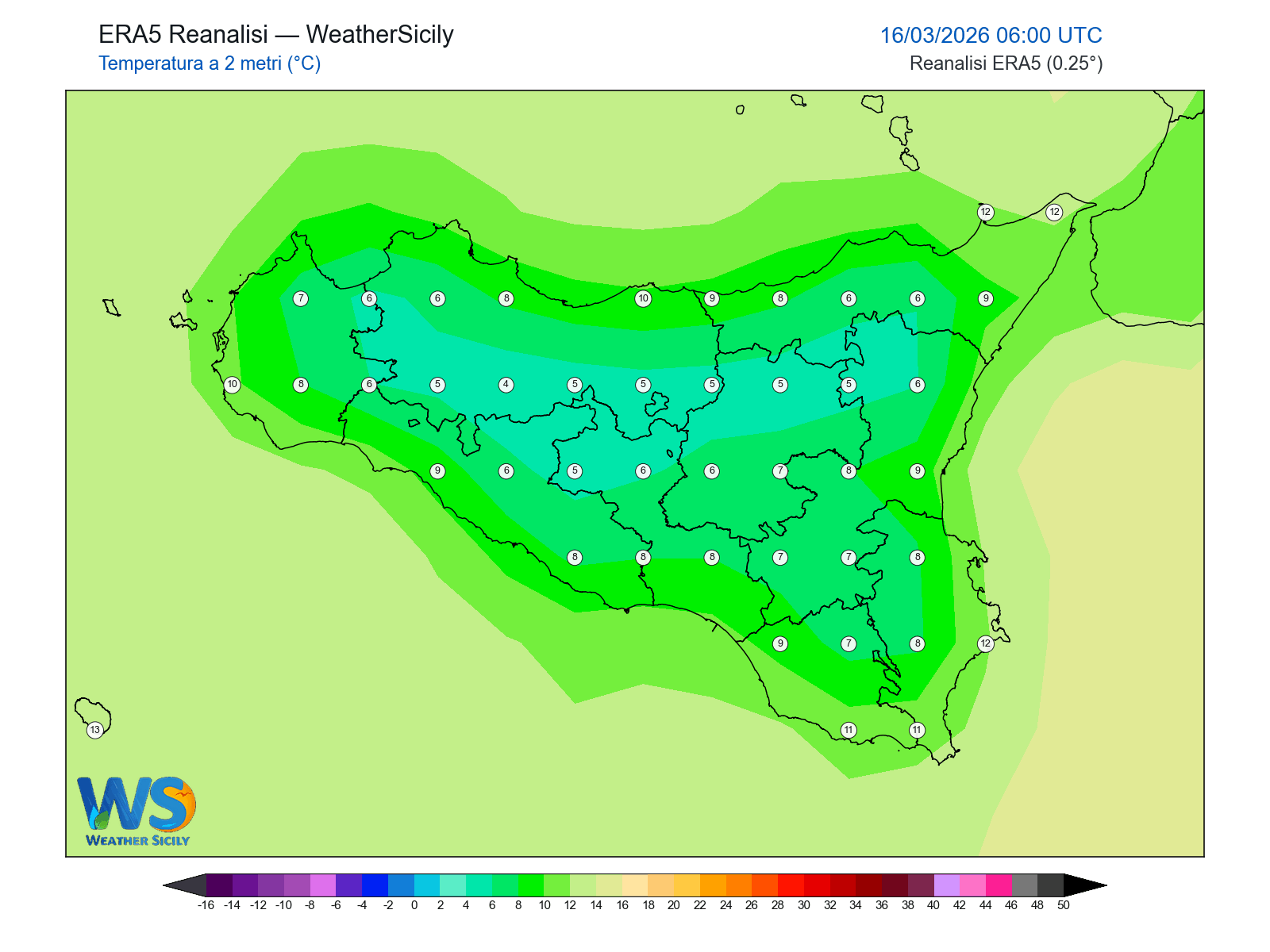 Temperatura a 2 metri · 2026031606