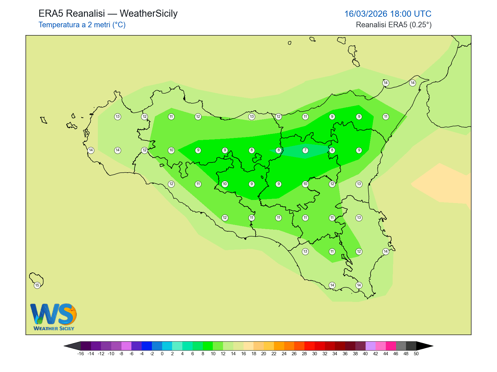 Temperatura a 2 metri · 2026031618