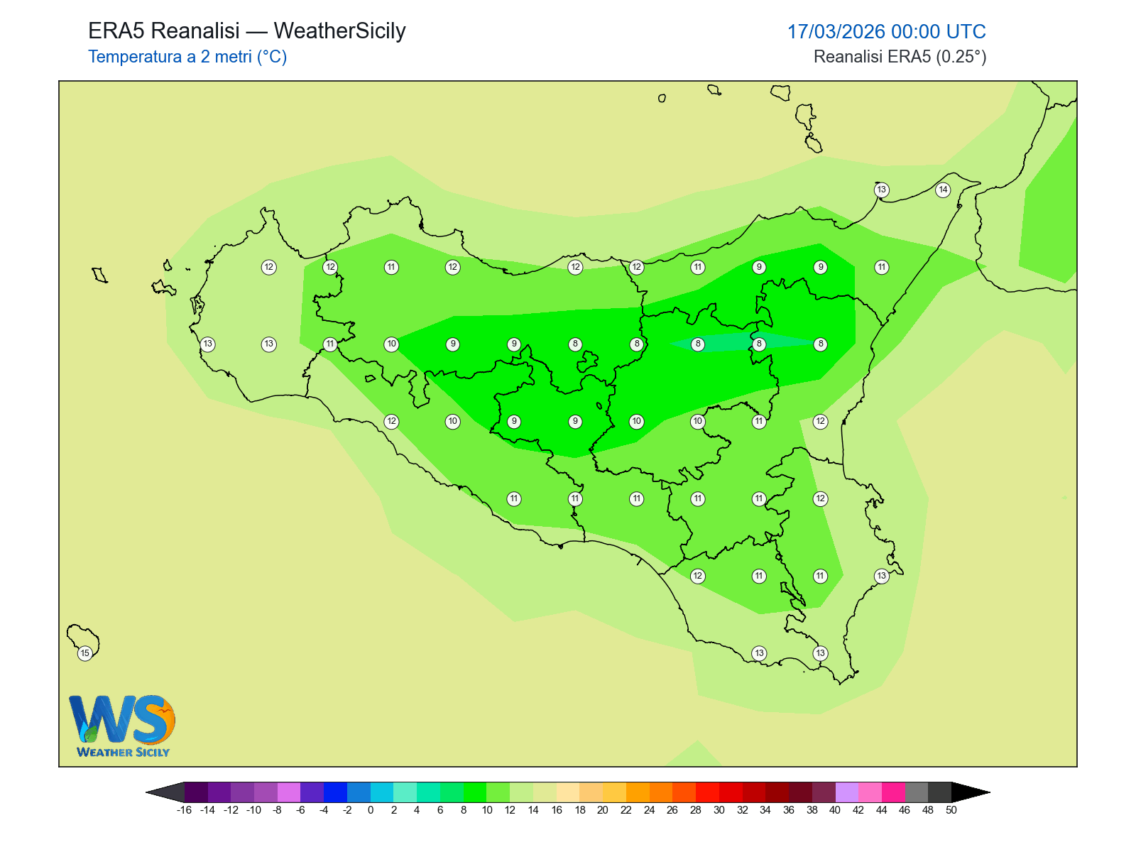 Temperatura a 2 metri · 2026031700