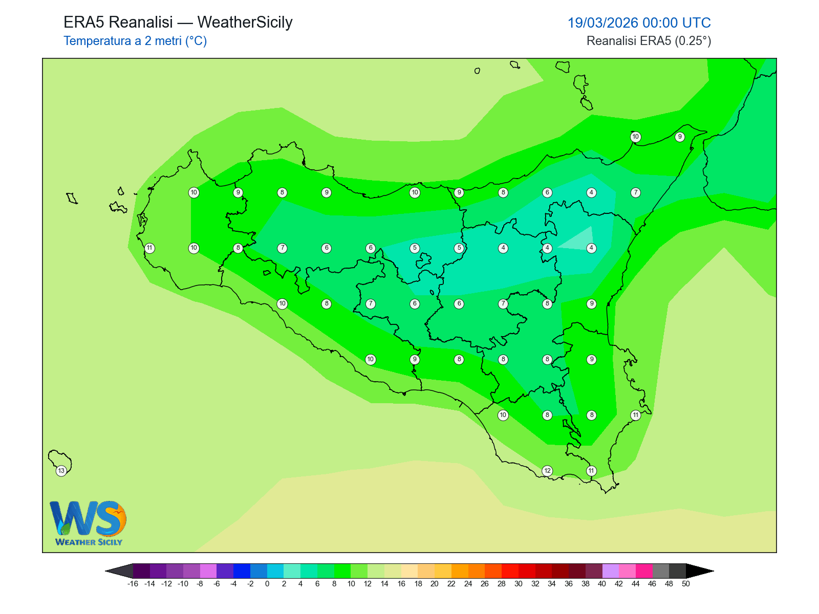 Temperatura a 2 metri · 2026031900