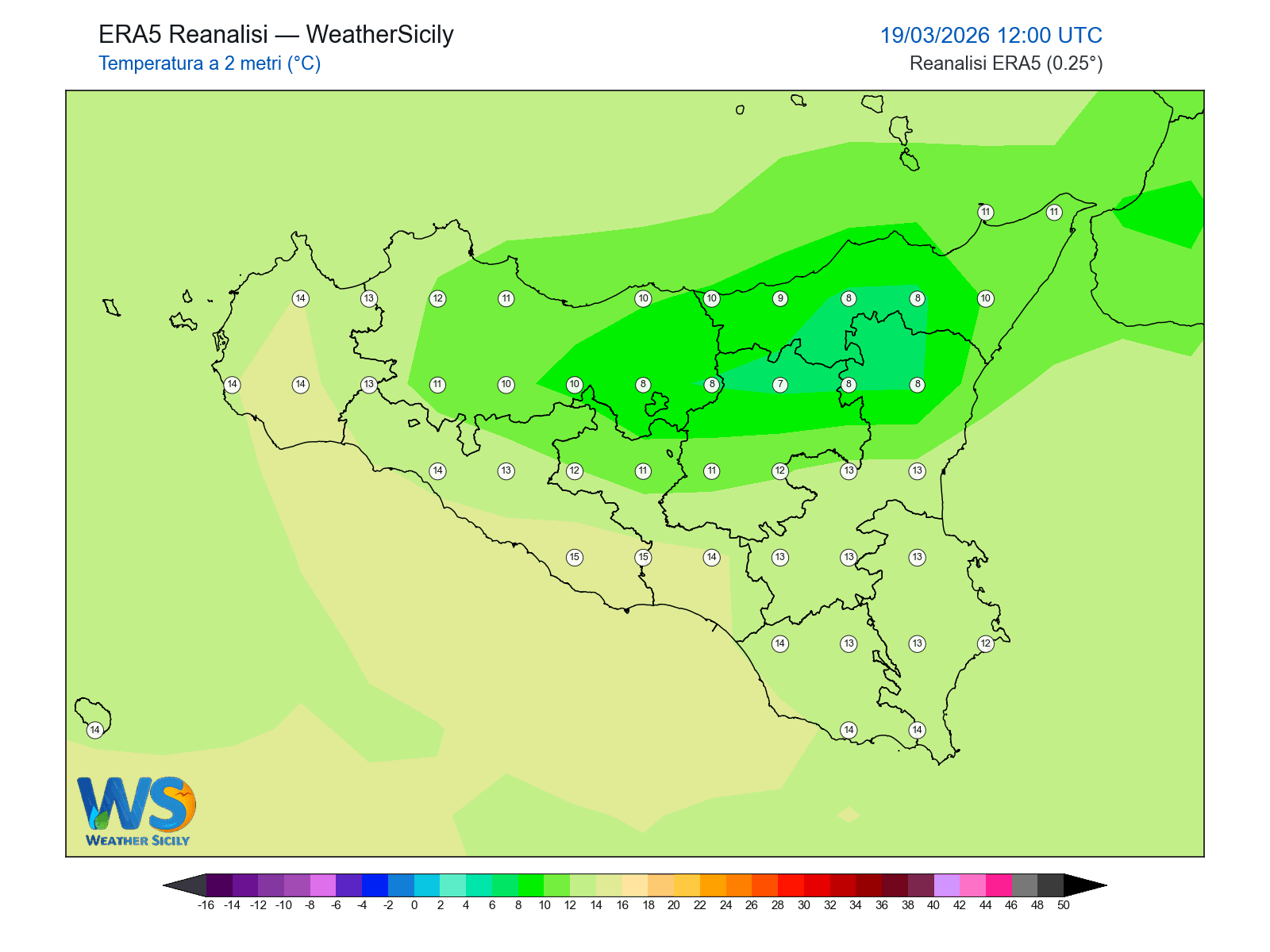 Temperatura a 2 metri · 2026031912