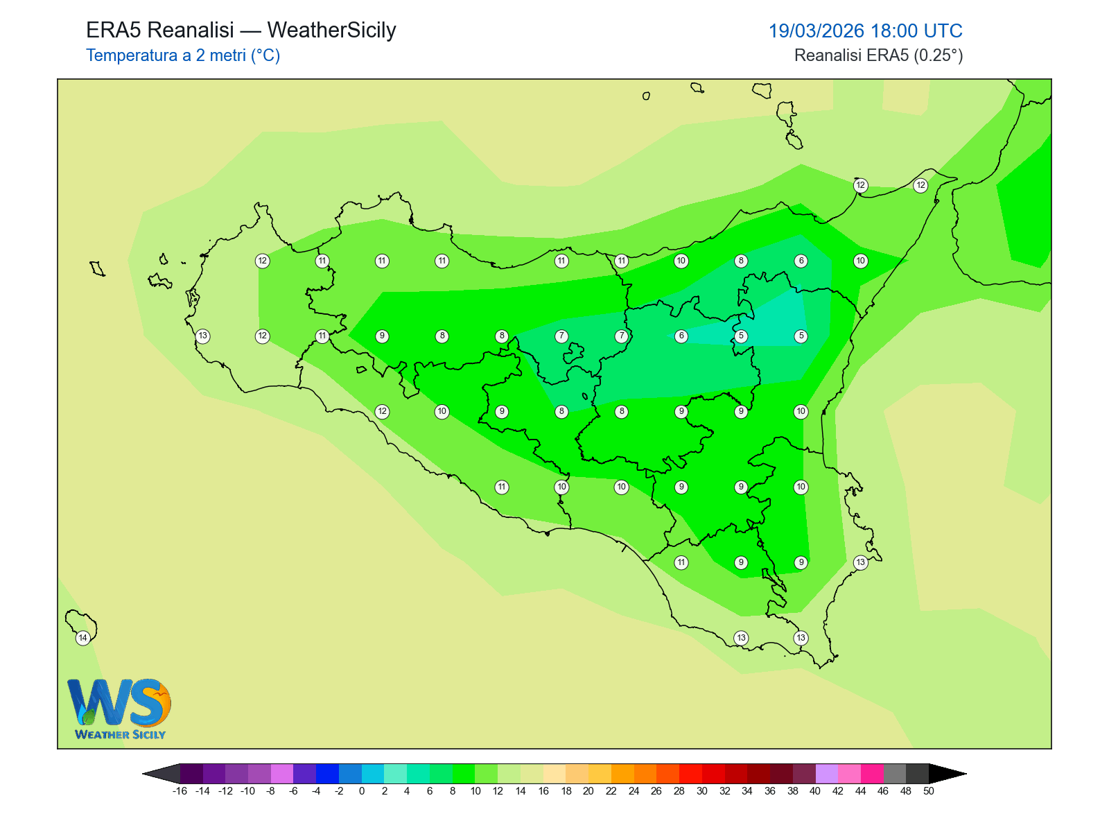 Temperatura a 2 metri · 2026031918
