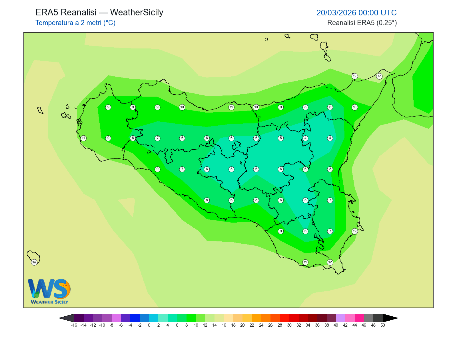 Temperatura a 2 metri · 2026032000