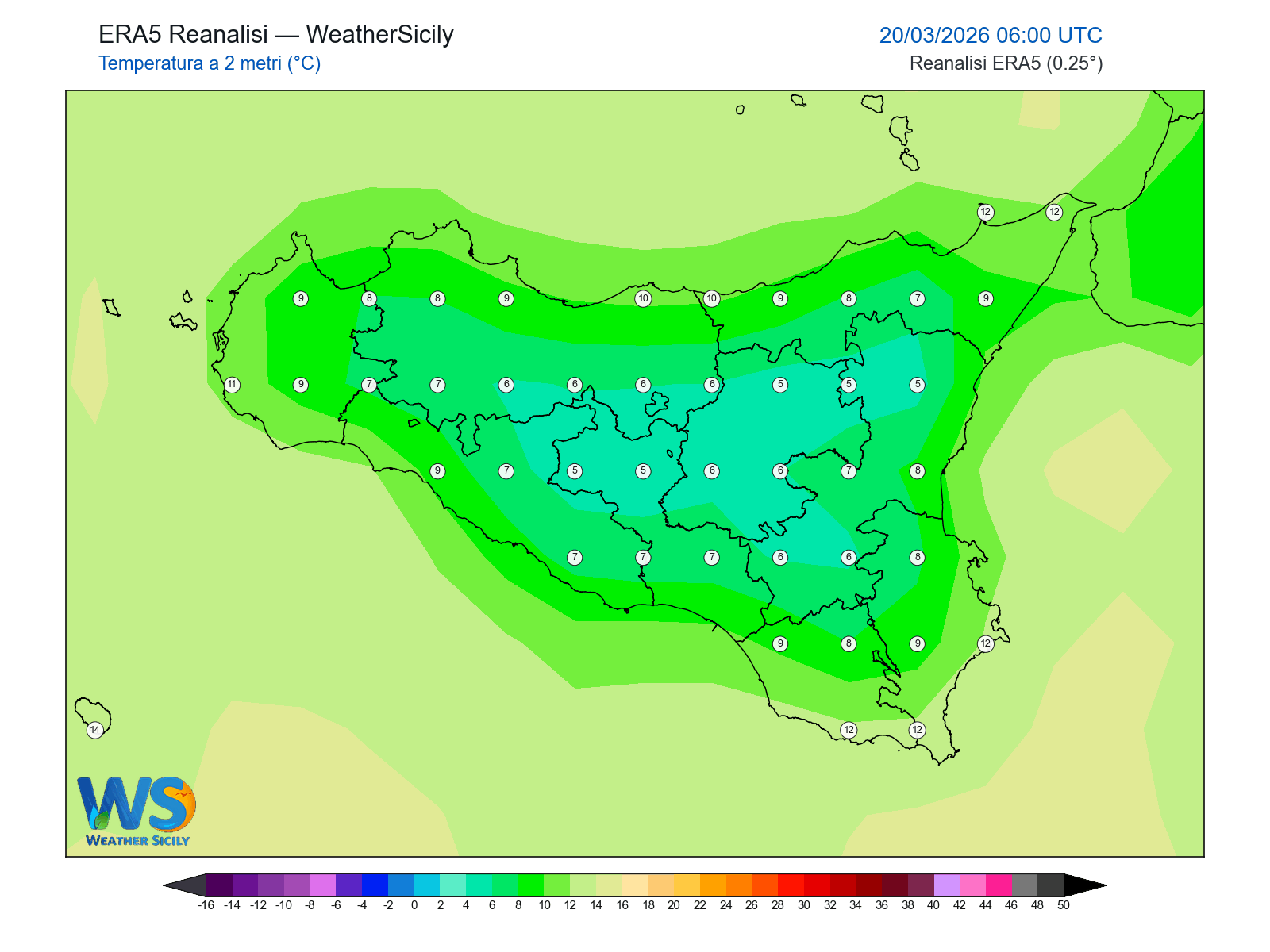 Temperatura a 2 metri · 2026032006