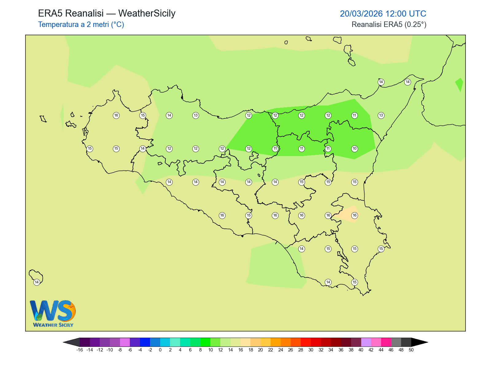 Temperatura a 2 metri · 2026032012