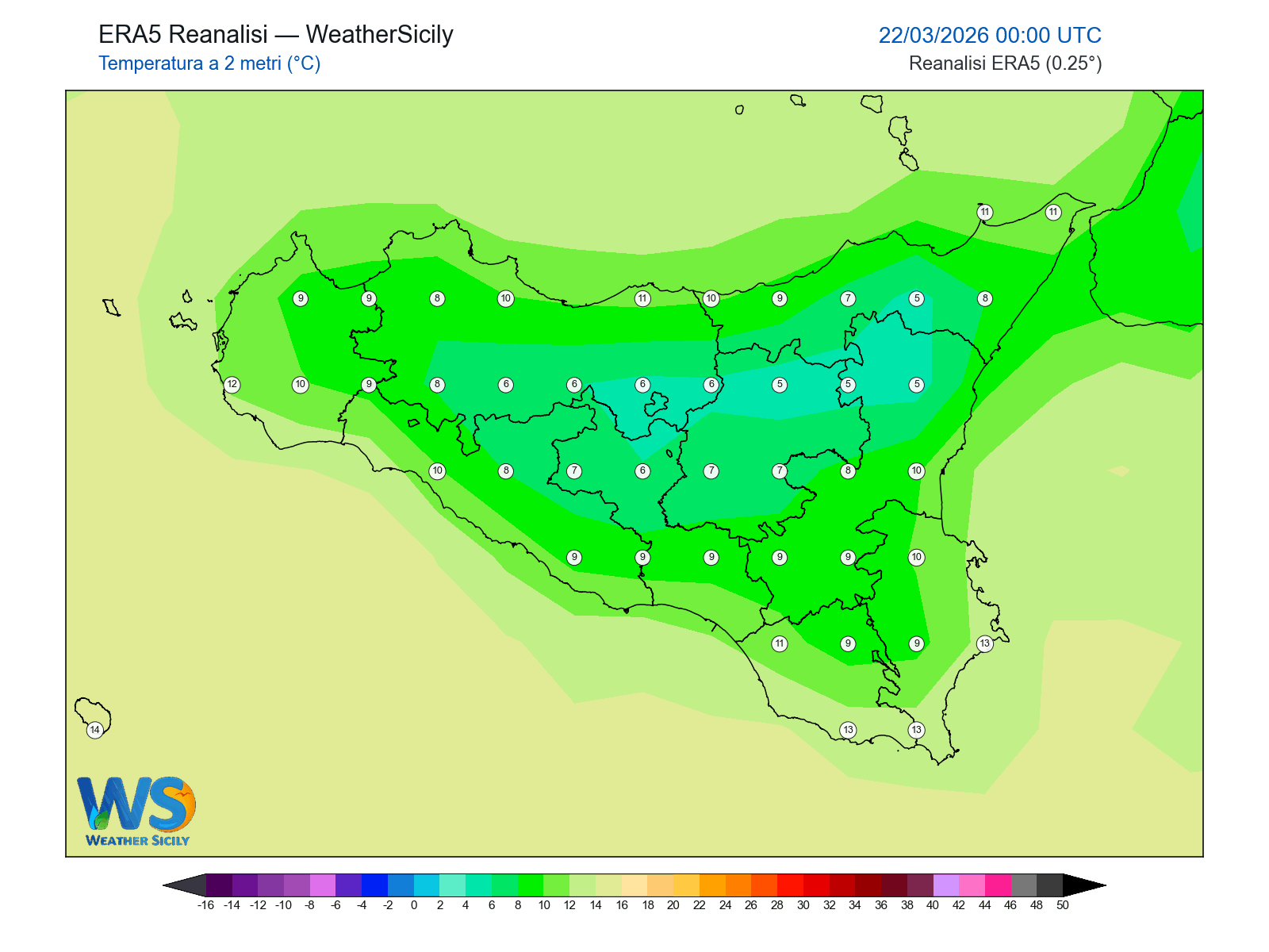 Temperatura a 2 metri · 2026032200