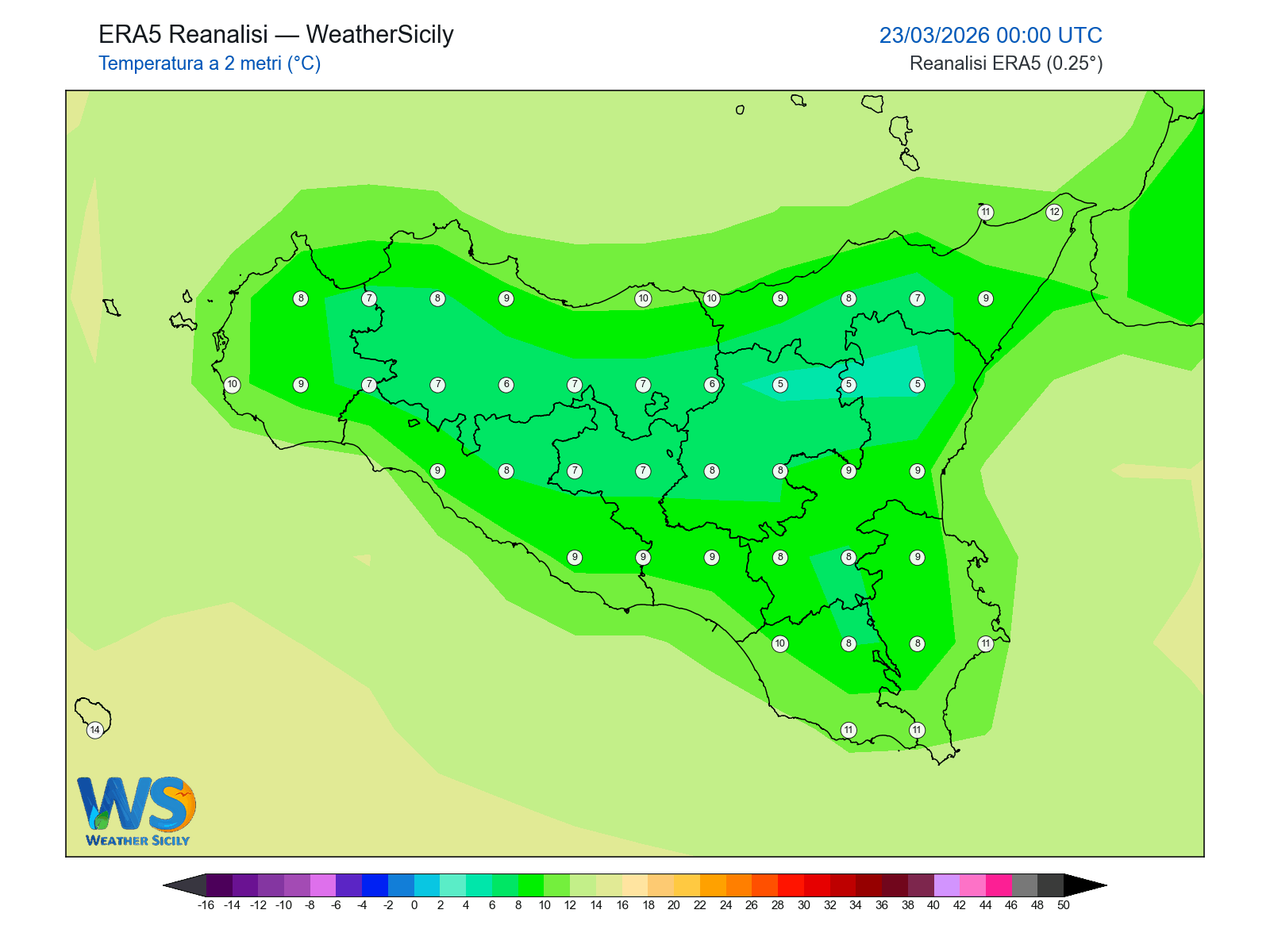Temperatura a 2 metri · 2026032300