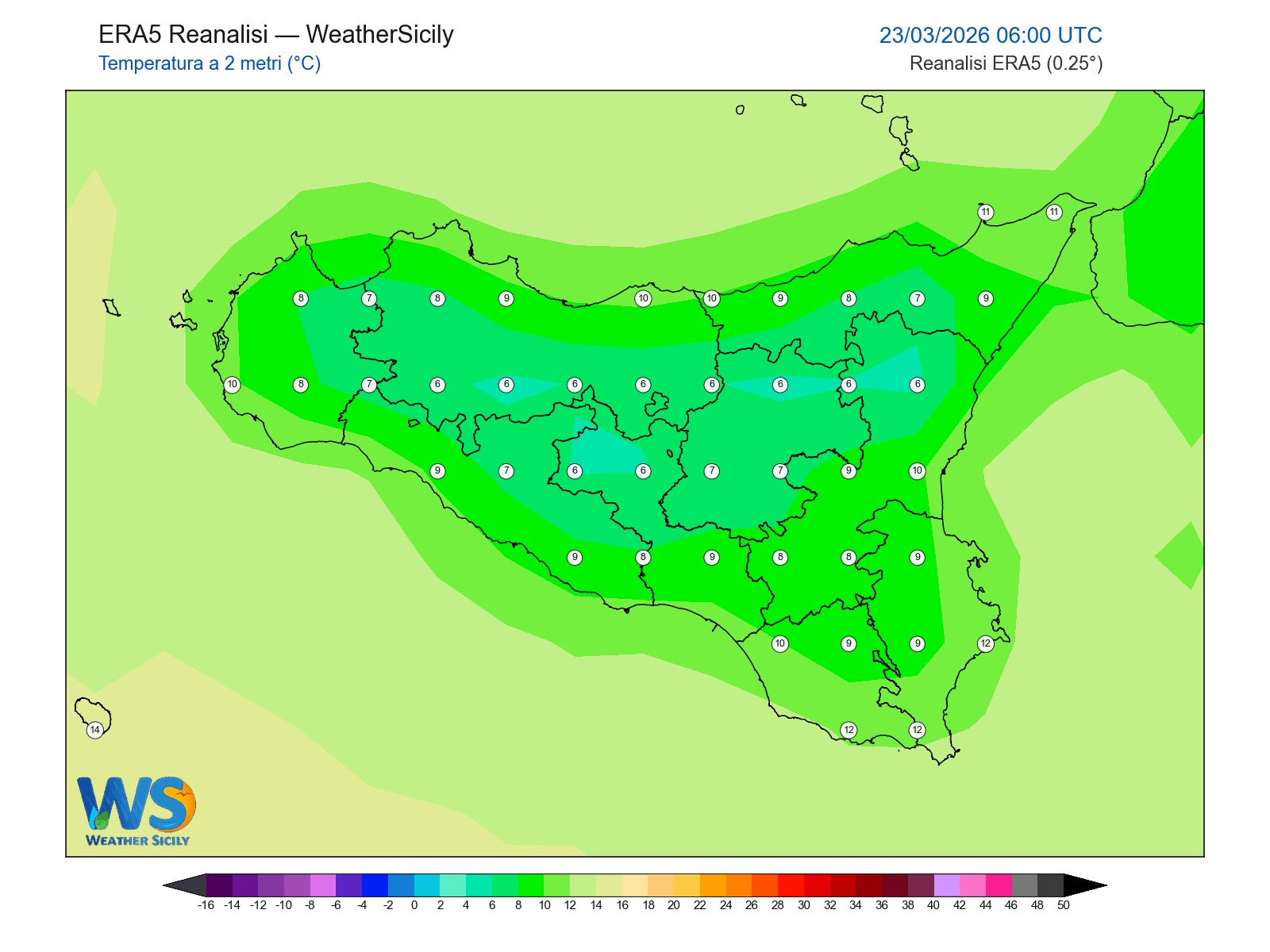 Temperatura a 2 metri · 2026032306