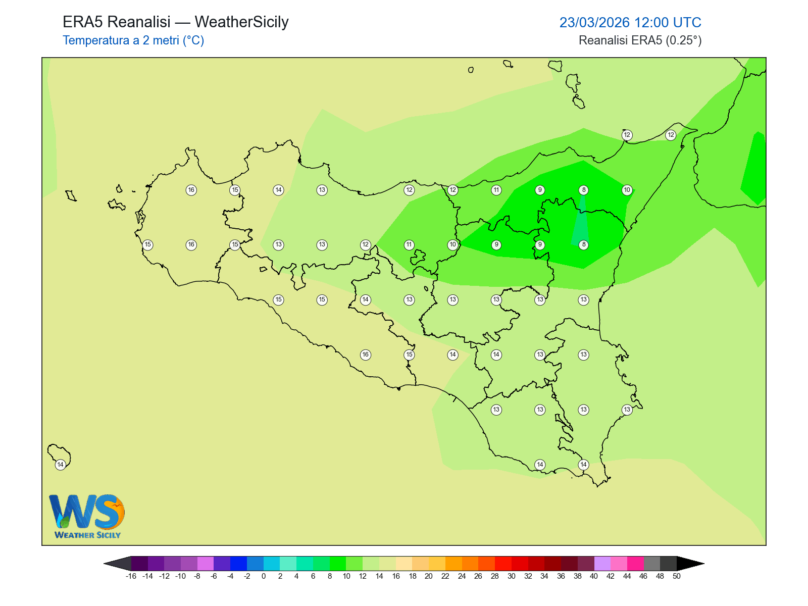Temperatura a 2 metri · 2026032312
