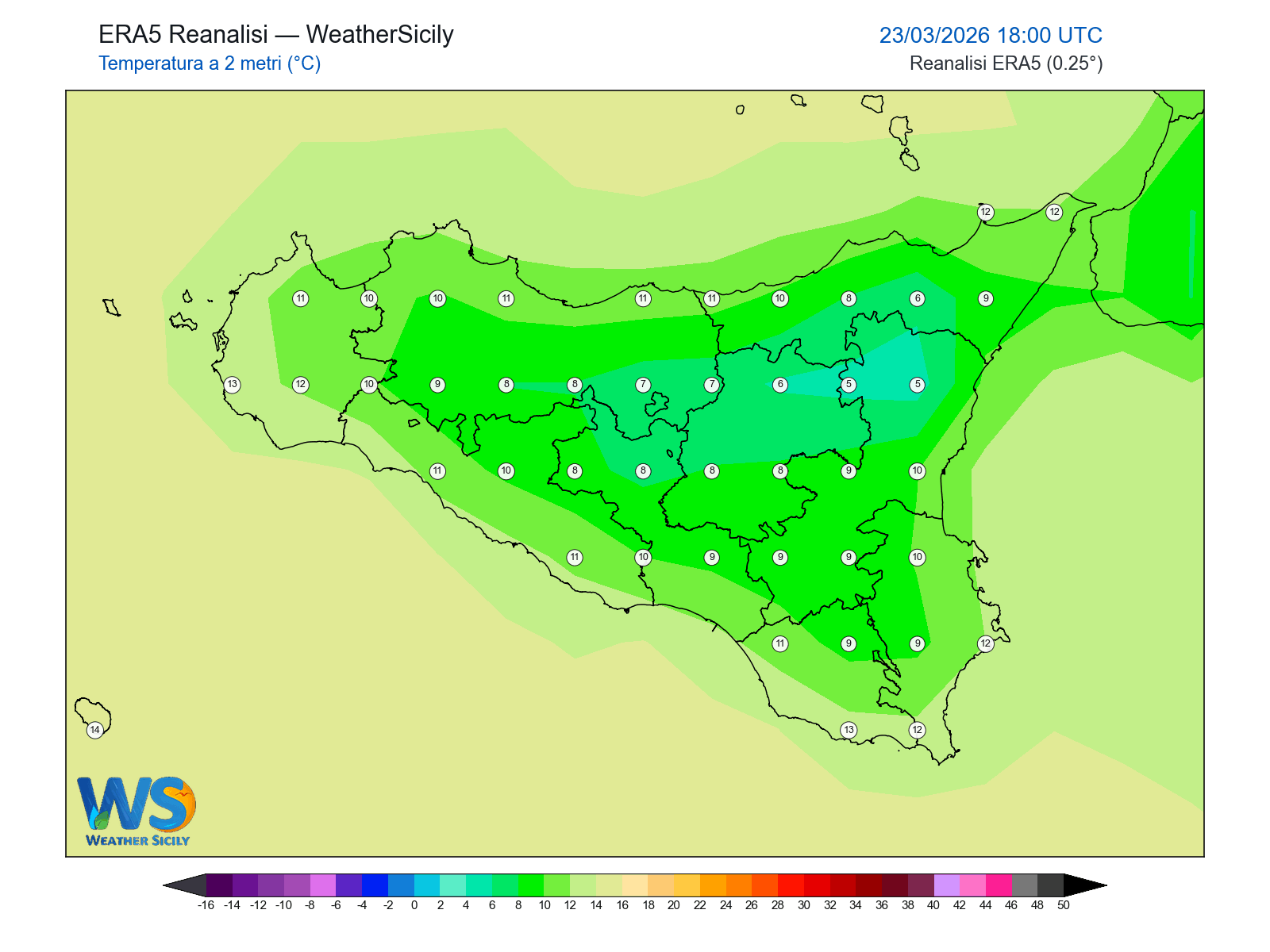Temperatura a 2 metri · 2026032318