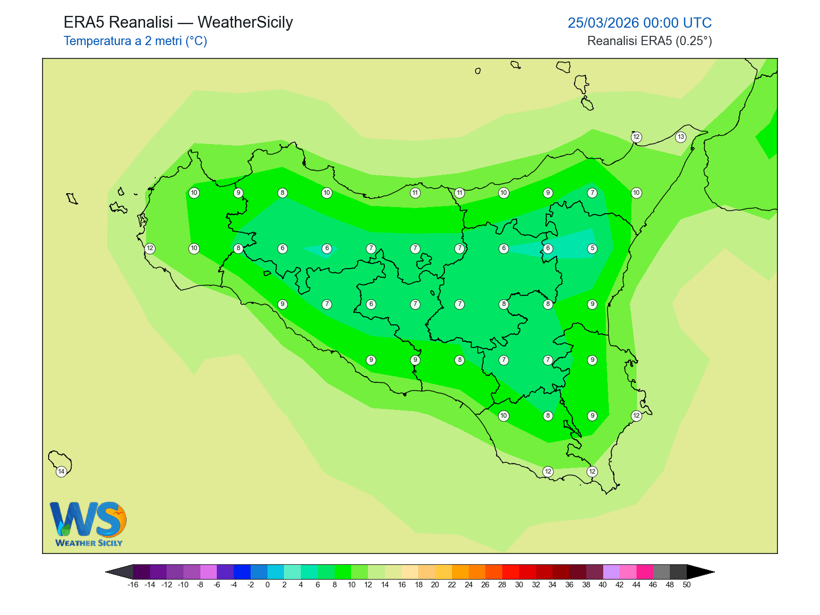 Temperatura a 2 metri · 2026032500