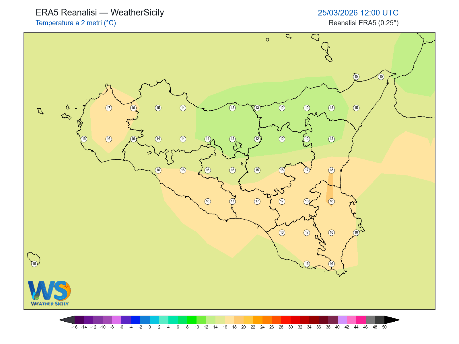 Temperatura a 2 metri · 2026032512