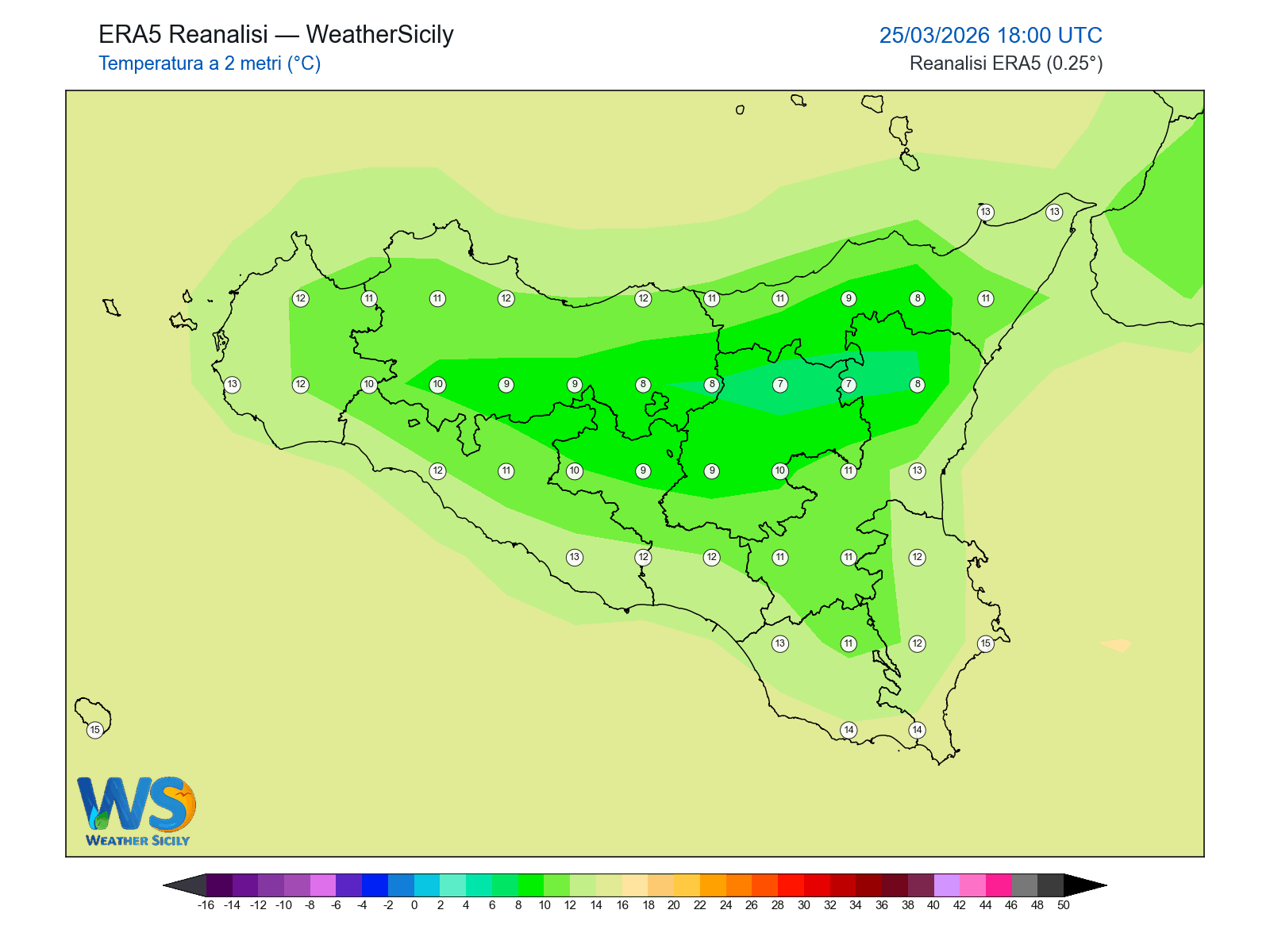 Temperatura a 2 metri · 2026032518
