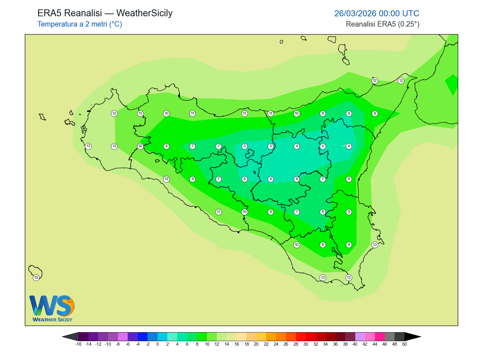 Temperatura a 2 metri · 2026032600