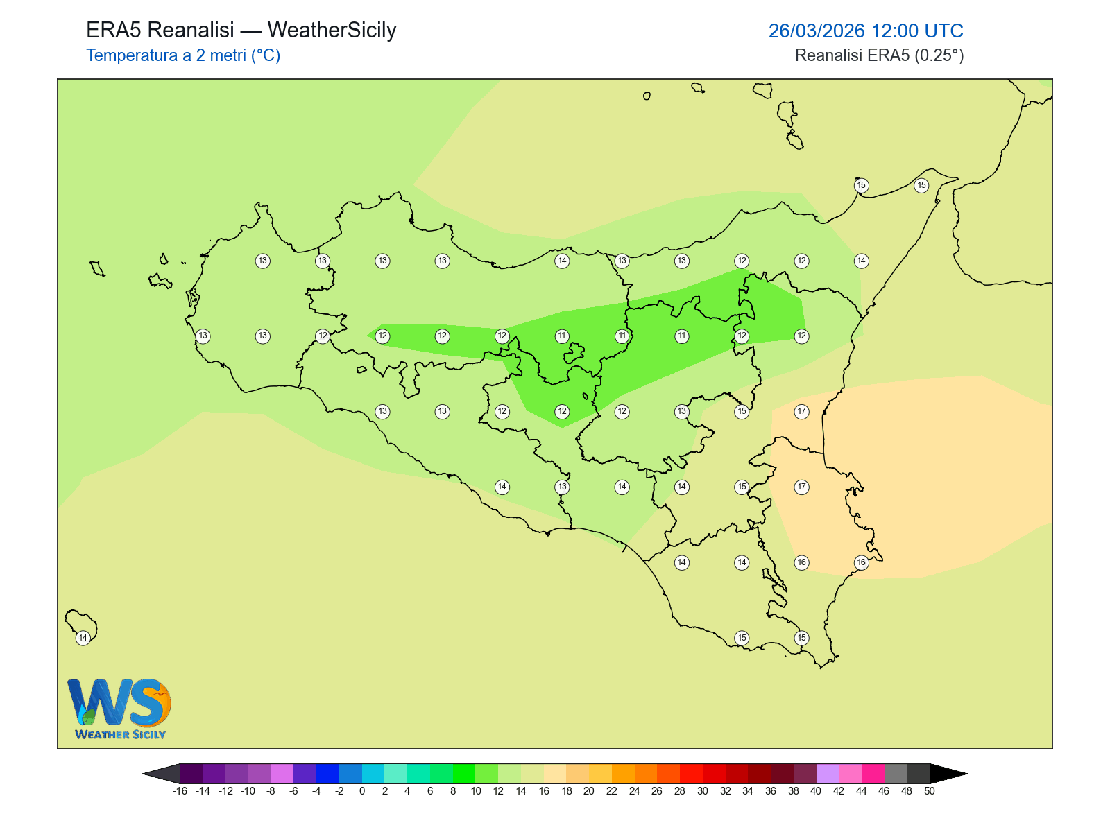 Temperatura a 2 metri · 2026032612