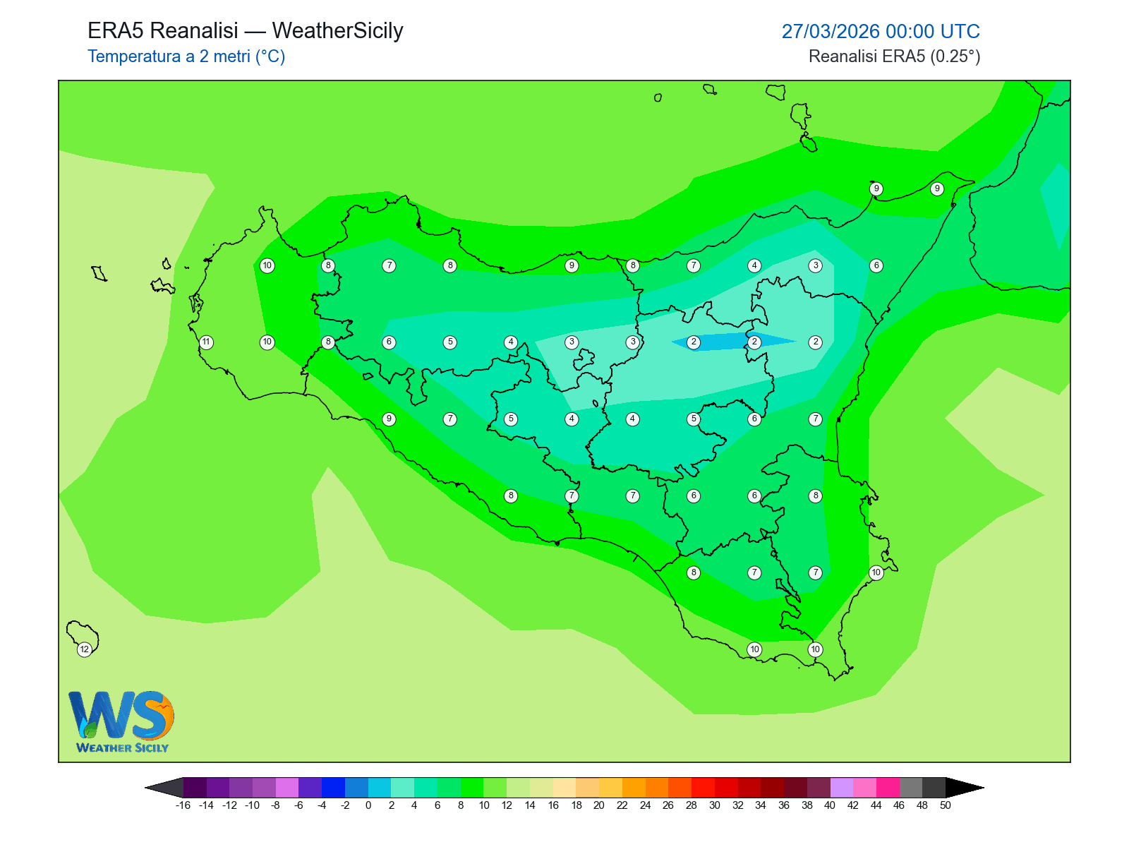 Temperatura a 2 metri · 2026032700