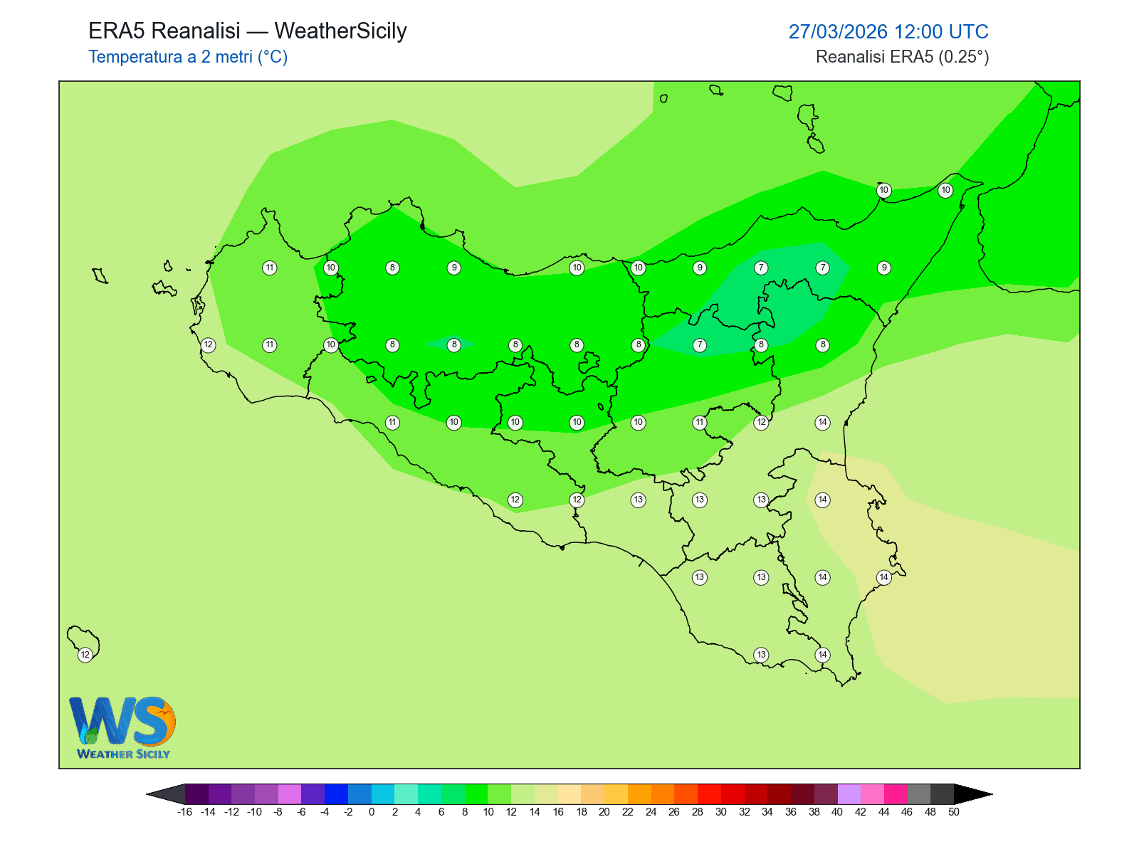Temperatura a 2 metri · 2026032712