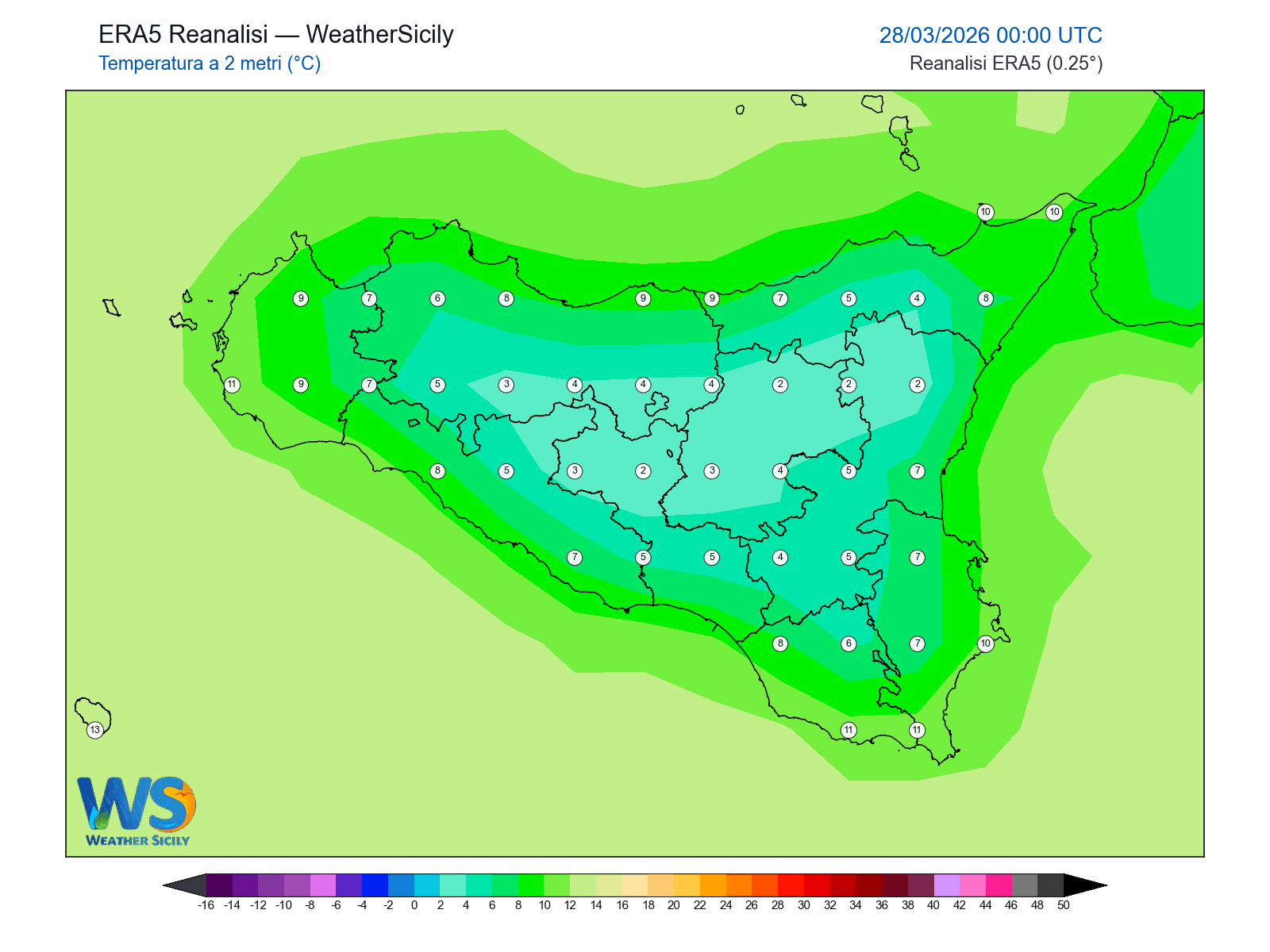 Temperatura a 2 metri · 2026032800