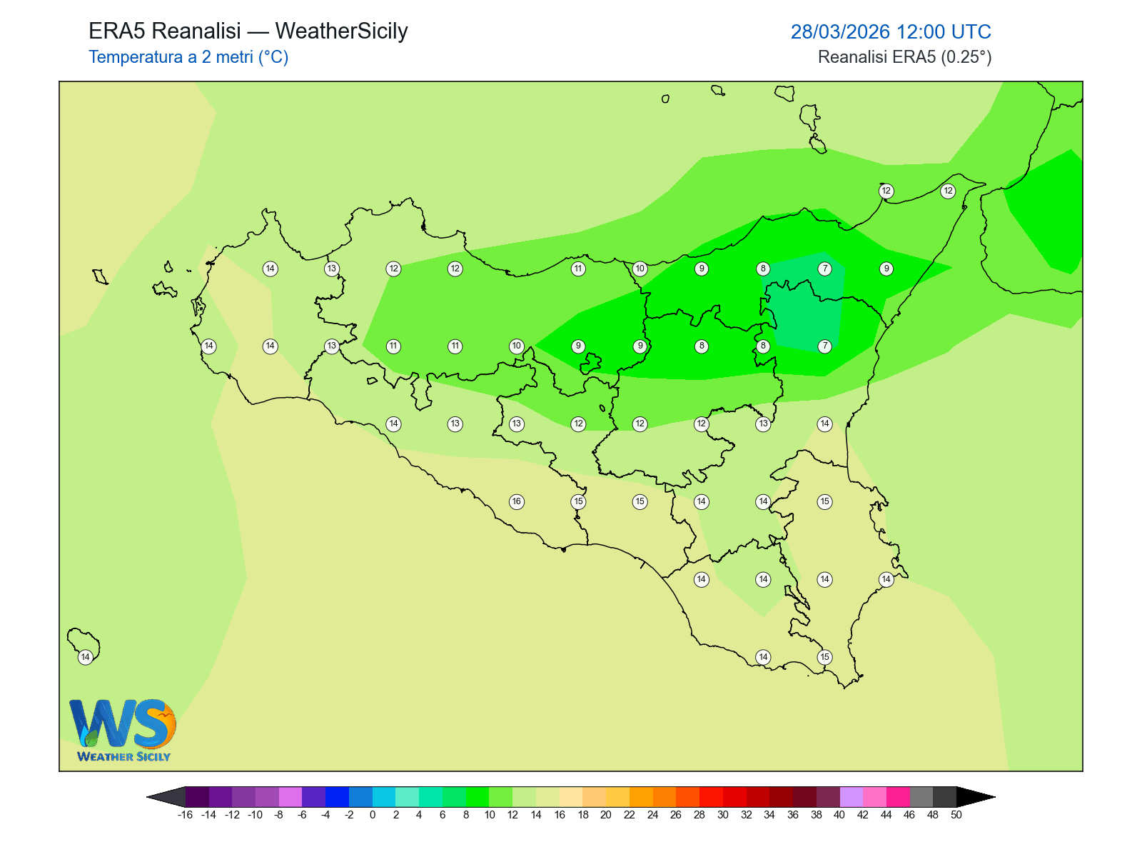 Temperatura a 2 metri · 2026032812