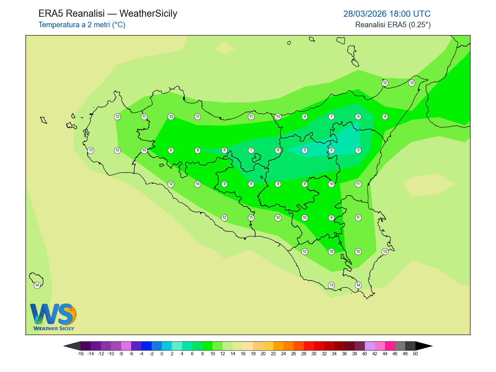 Temperatura a 2 metri · 2026032818