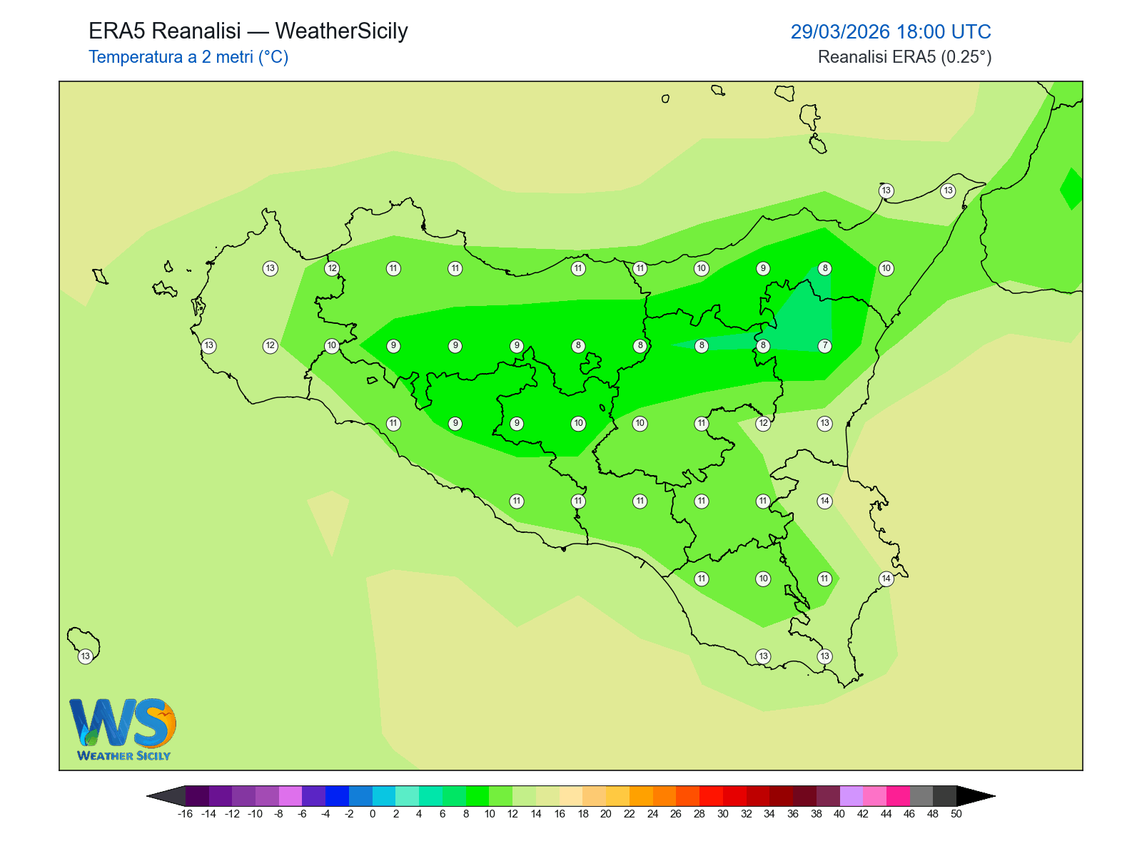Temperatura a 2 metri · 2026032918