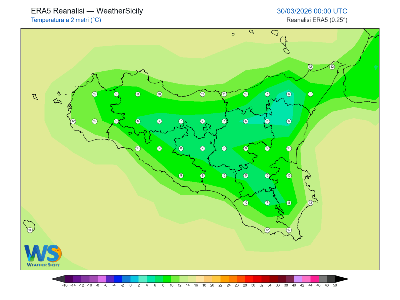 Temperatura a 2 metri · 2026033000