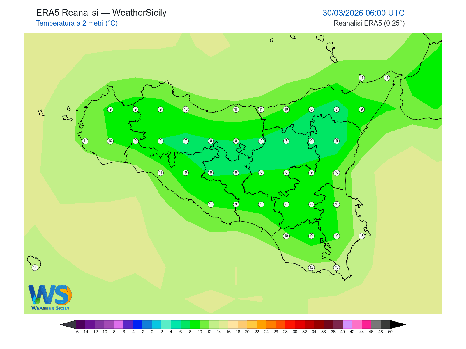 Temperatura a 2 metri · 2026033006
