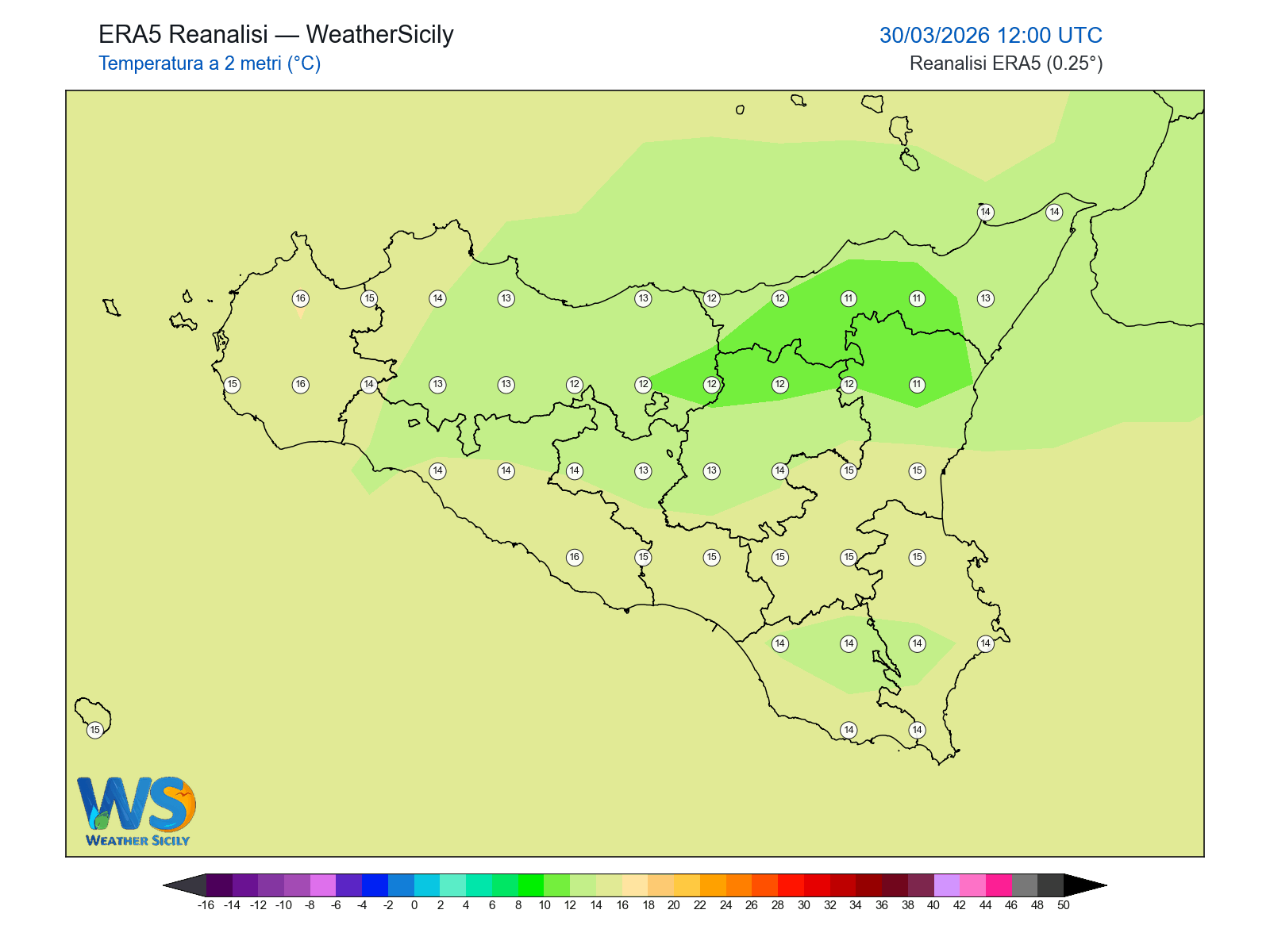 Temperatura a 2 metri · 2026033012