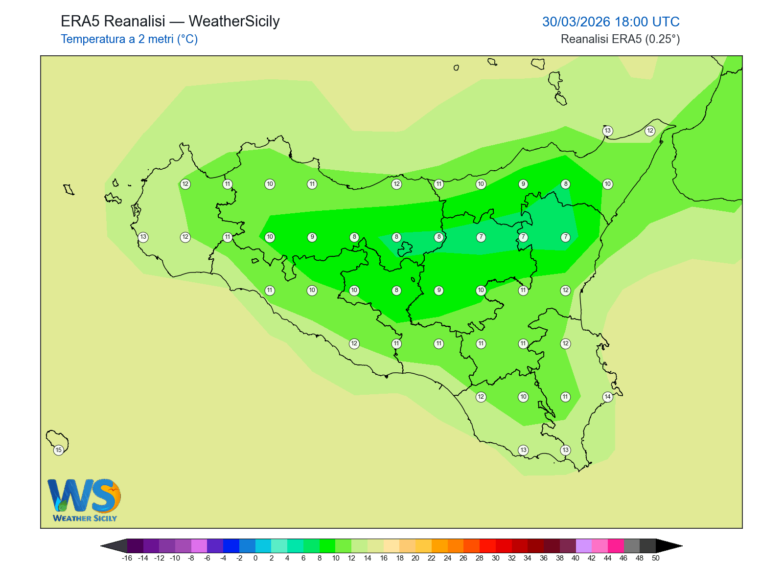 Temperatura a 2 metri · 2026033018