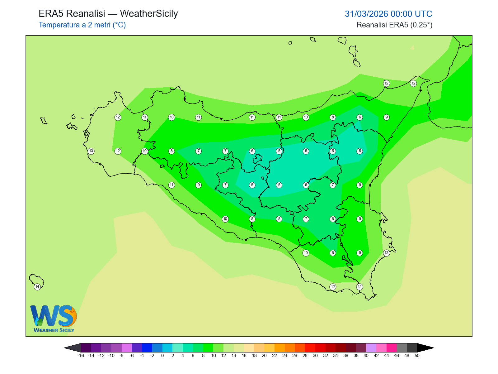 Temperatura a 2 metri · 2026033100