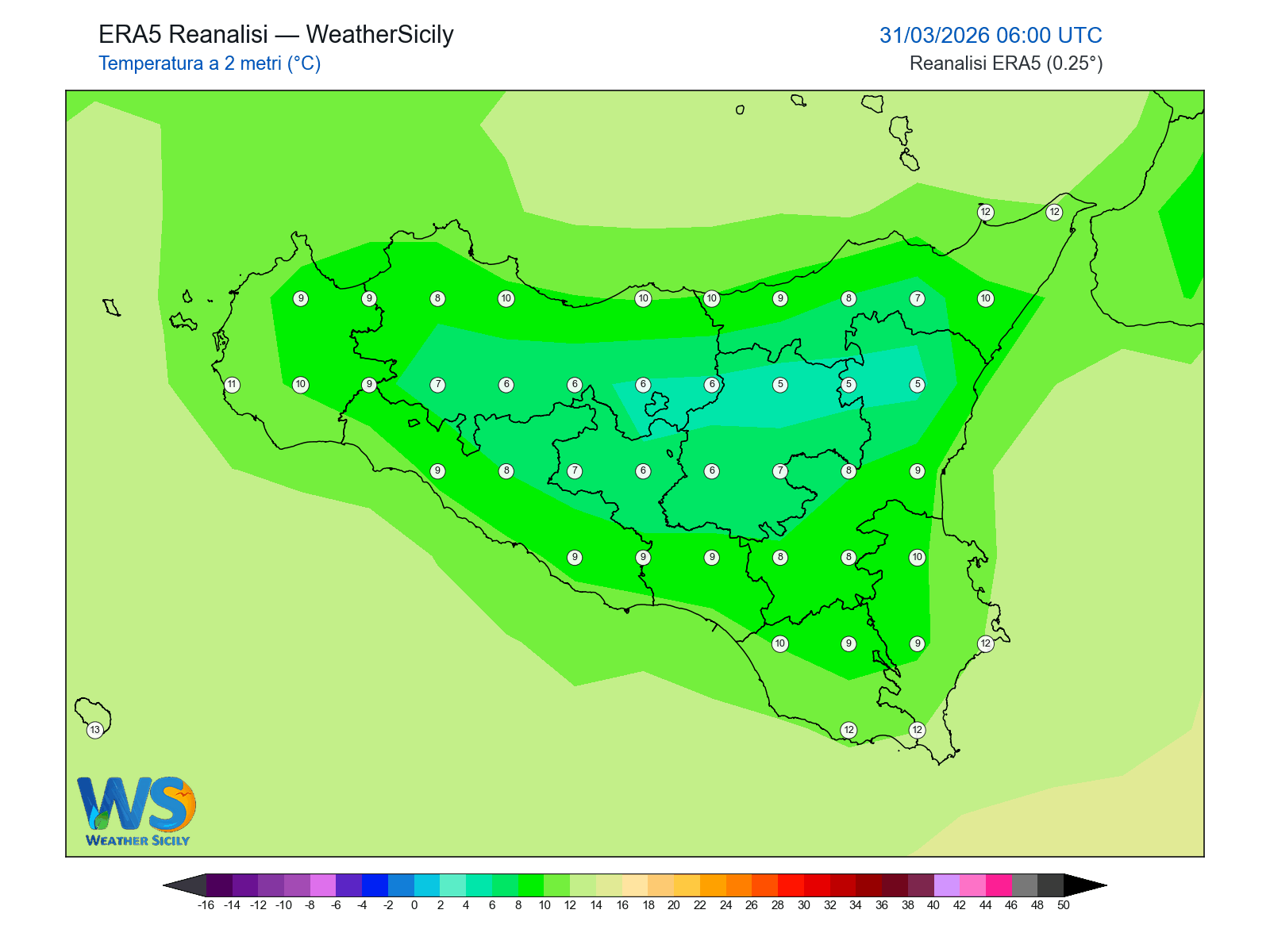 Temperatura a 2 metri · 2026033106