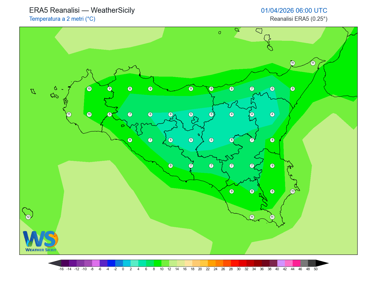 Temperatura a 2 metri · 2026040106