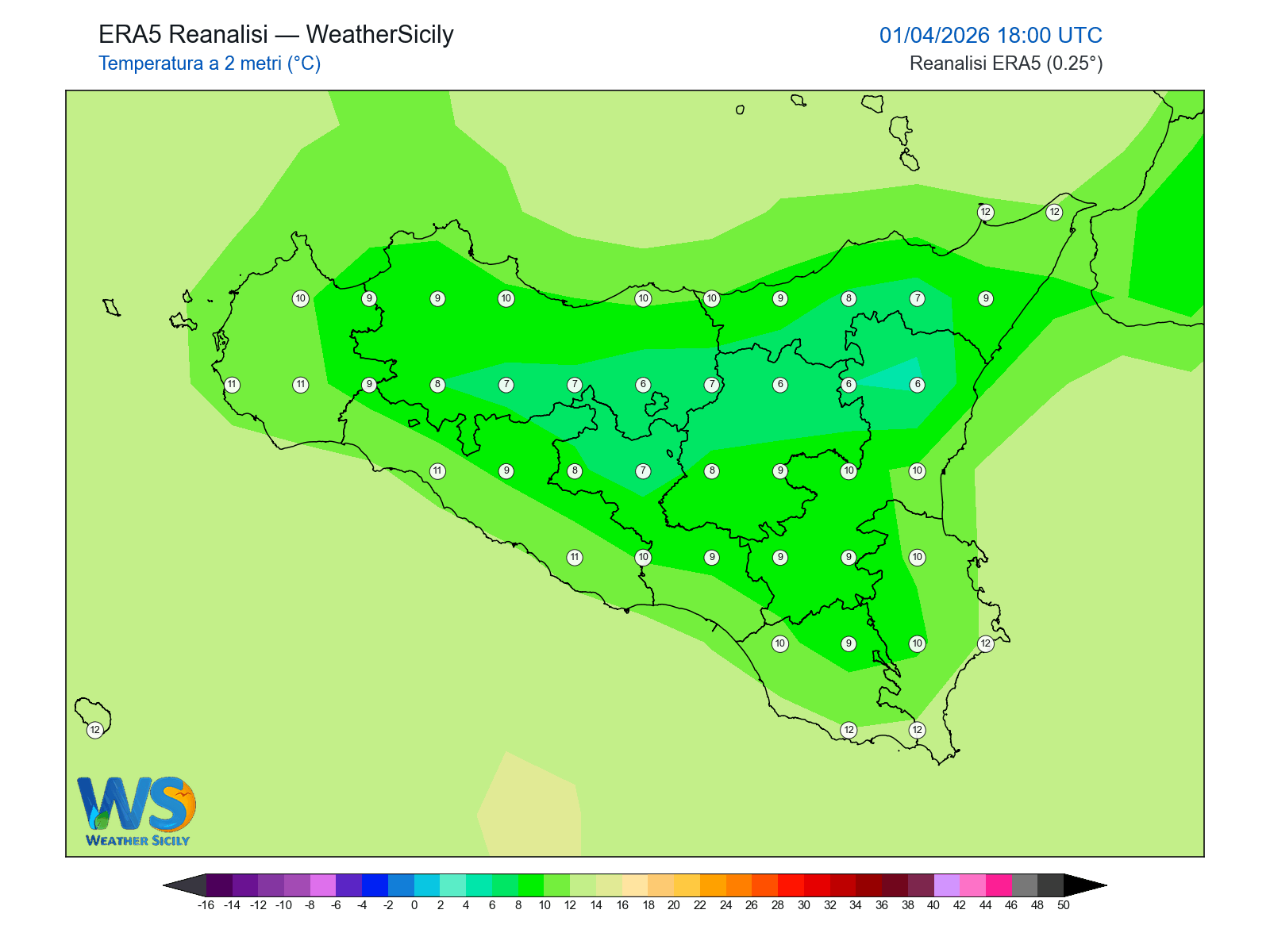 Temperatura a 2 metri · 2026040118