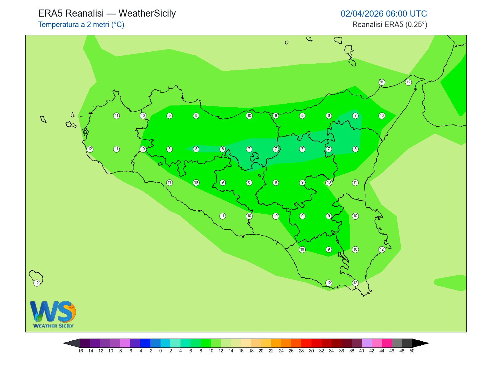 Temperatura a 2 metri · 2026040206