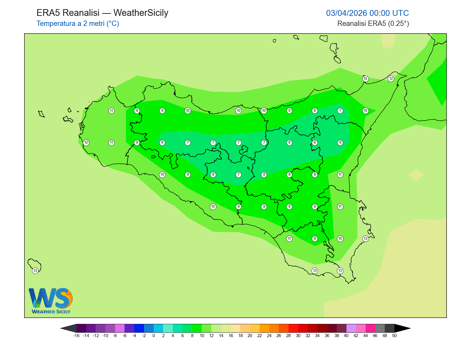 Temperatura a 2 metri · 2026040300