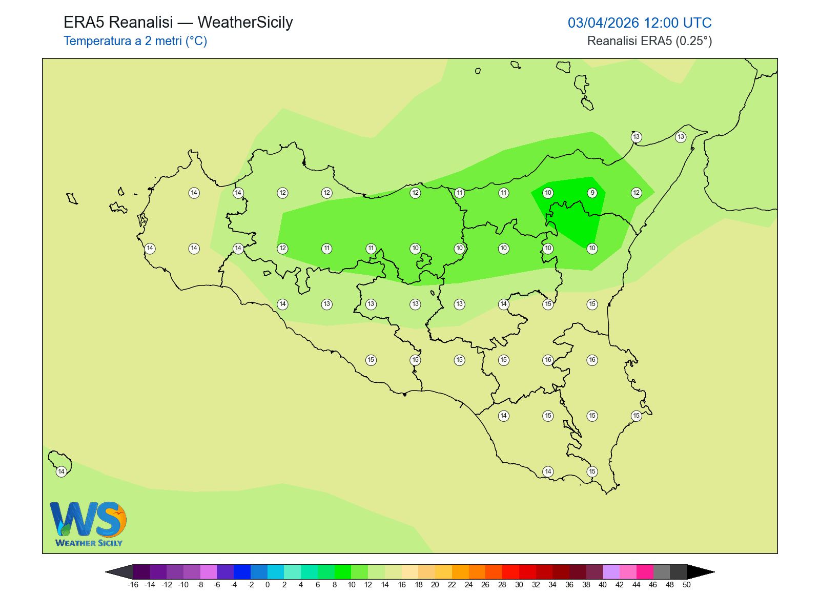 Temperatura a 2 metri · 2026040312