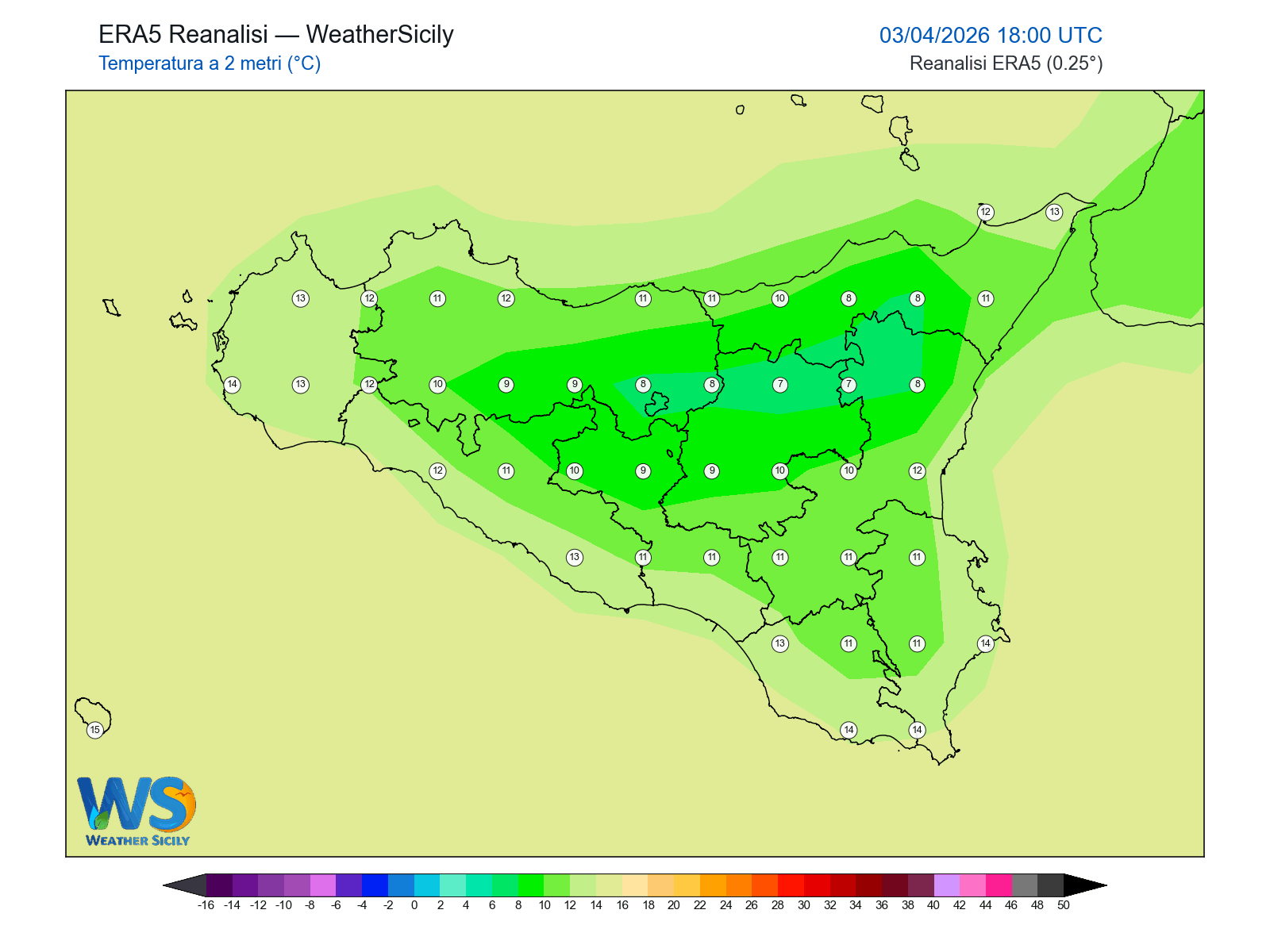 Temperatura a 2 metri · 2026040318