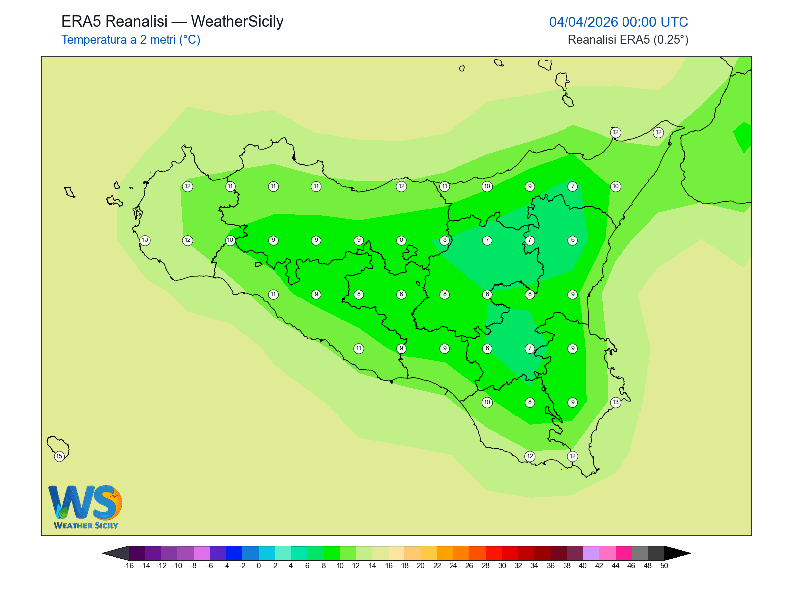 Temperatura a 2 metri · 2026040400