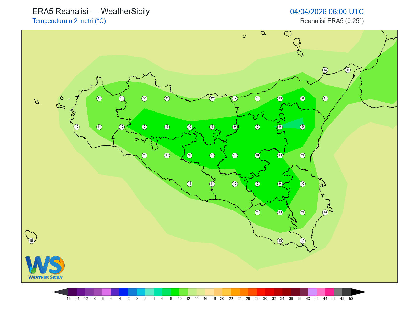 Temperatura a 2 metri · 2026040406