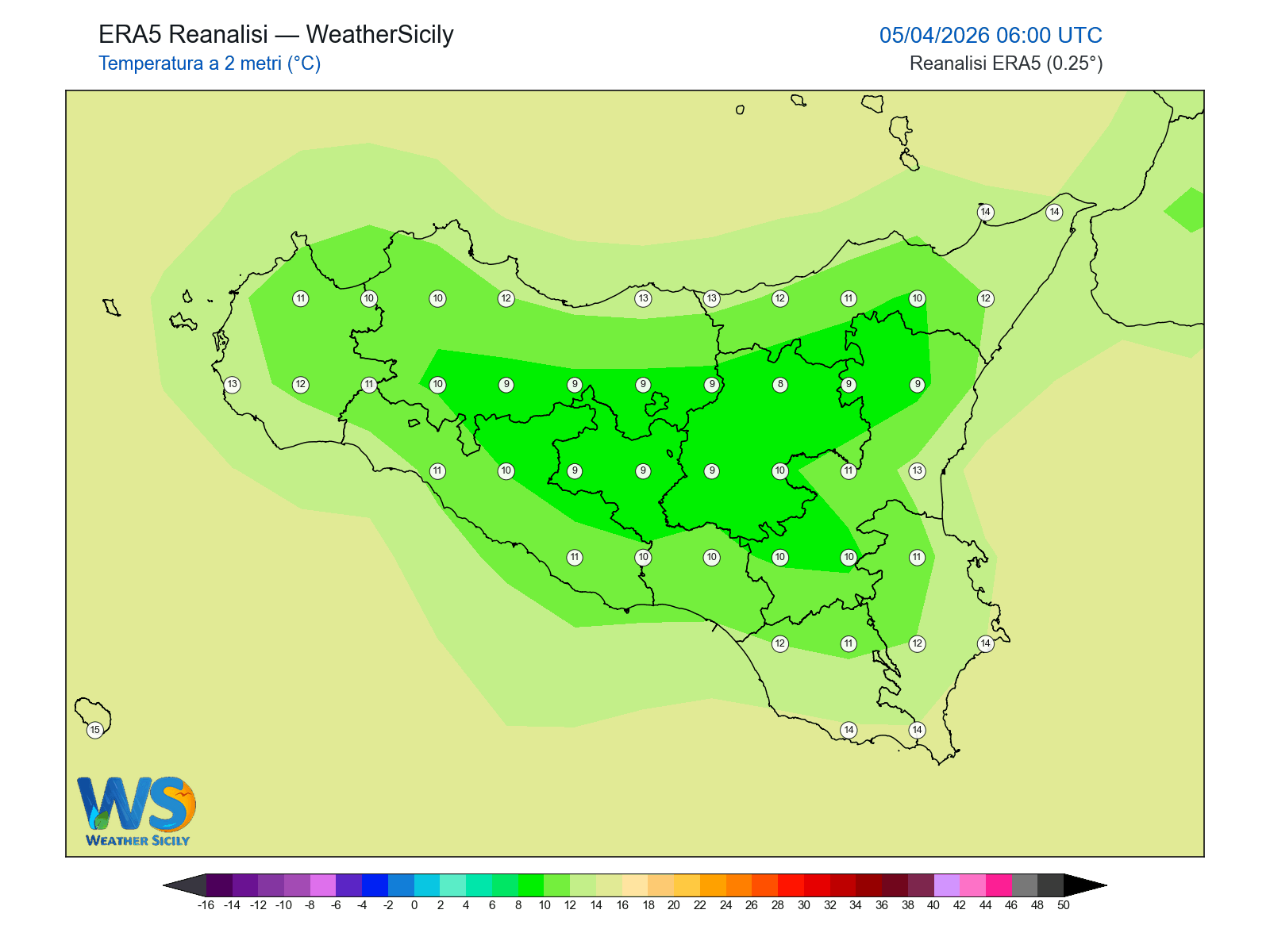 Temperatura a 2 metri · 2026040506
