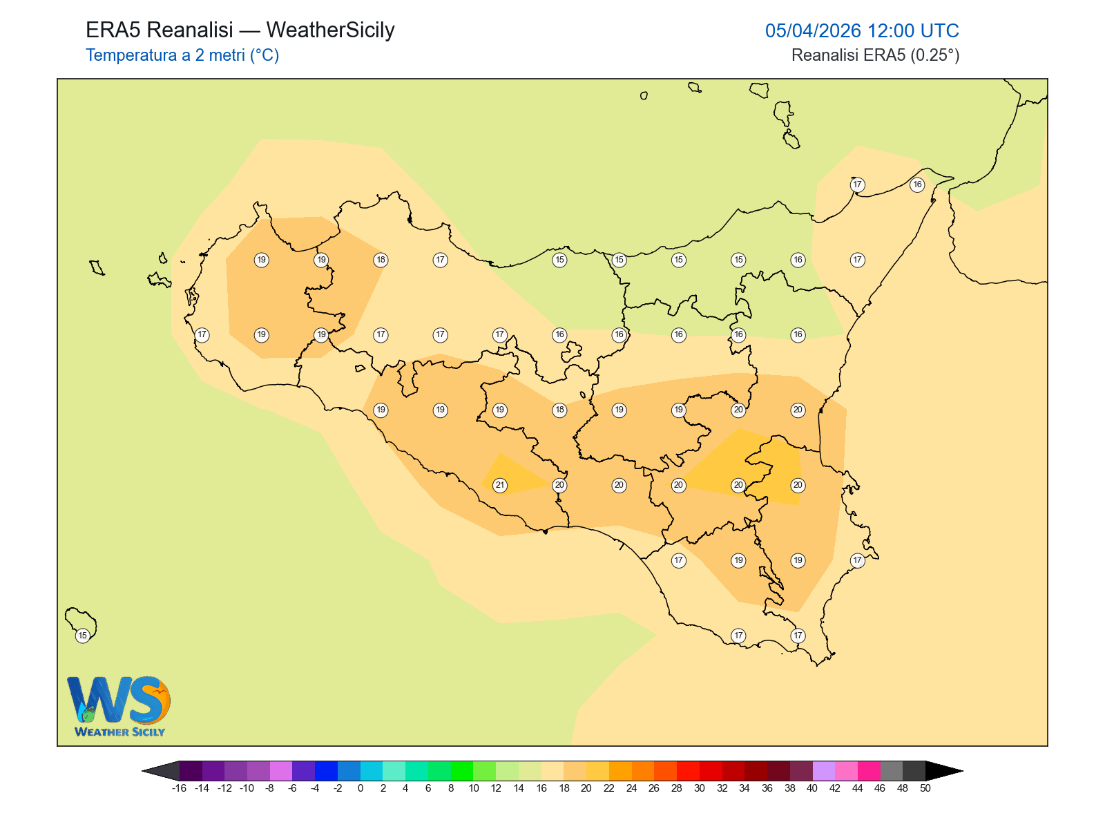 Temperatura a 2 metri · 2026040512