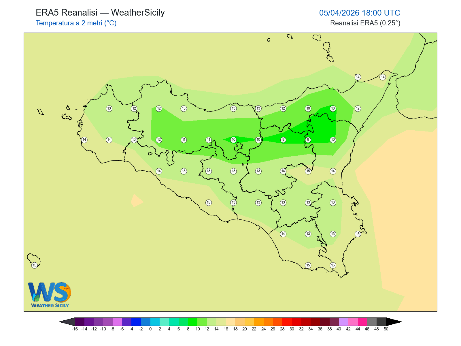 Temperatura a 2 metri · 2026040518