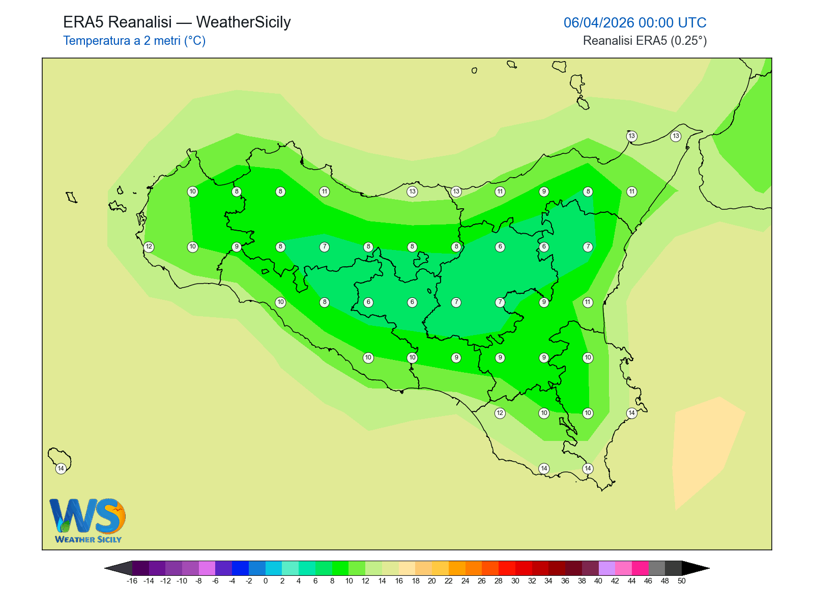 Temperatura a 2 metri · 2026040600