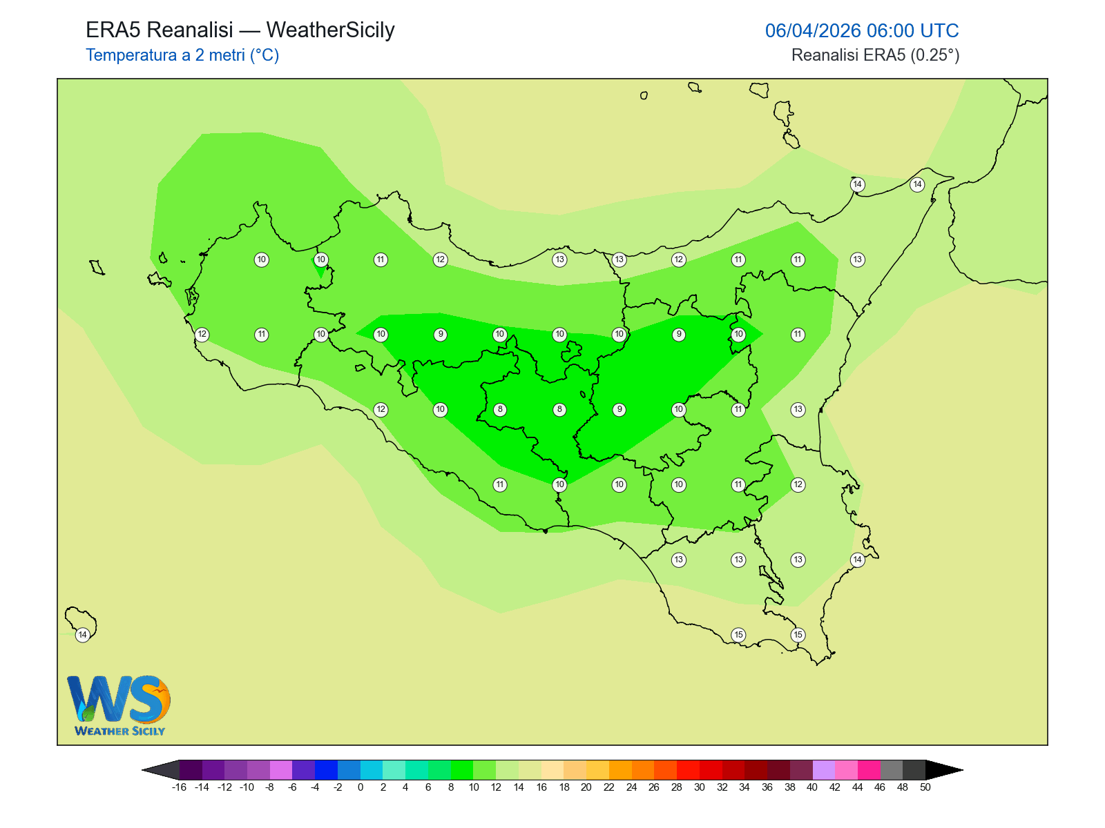Temperatura a 2 metri · 2026040606