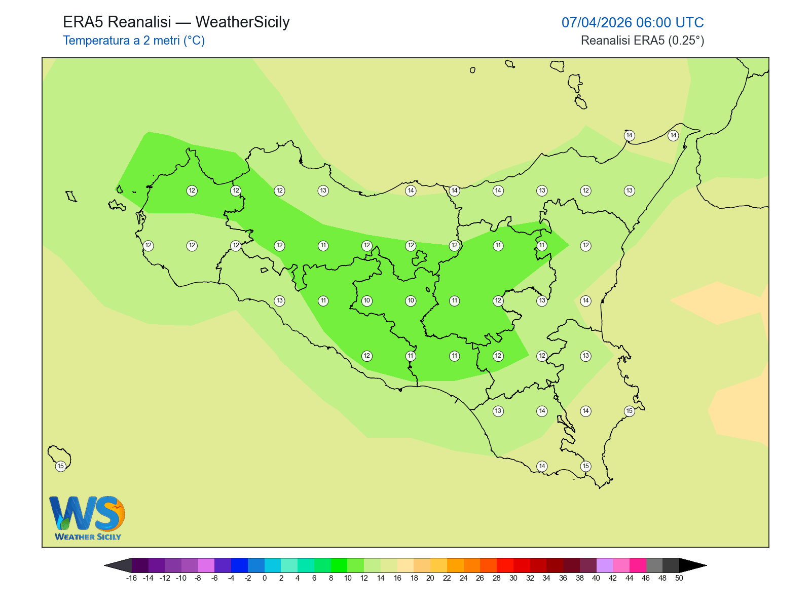 Temperatura a 2 metri · 2026040706